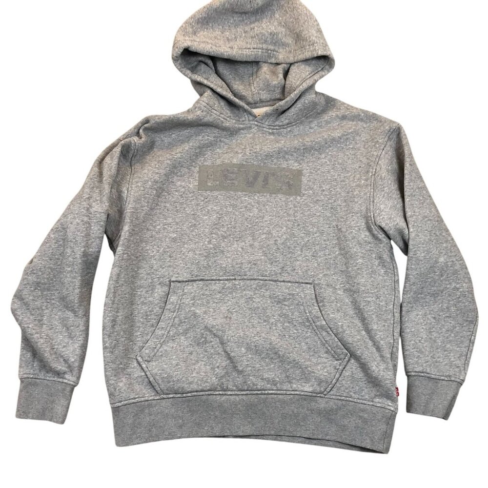 Levi's Mens Hoodie Sweatshirt Medium Relaxed Fit Pullover Gray Classic Casual